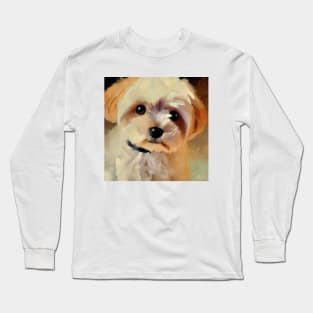 Cute Puppy Face Painting Long Sleeve T-Shirt